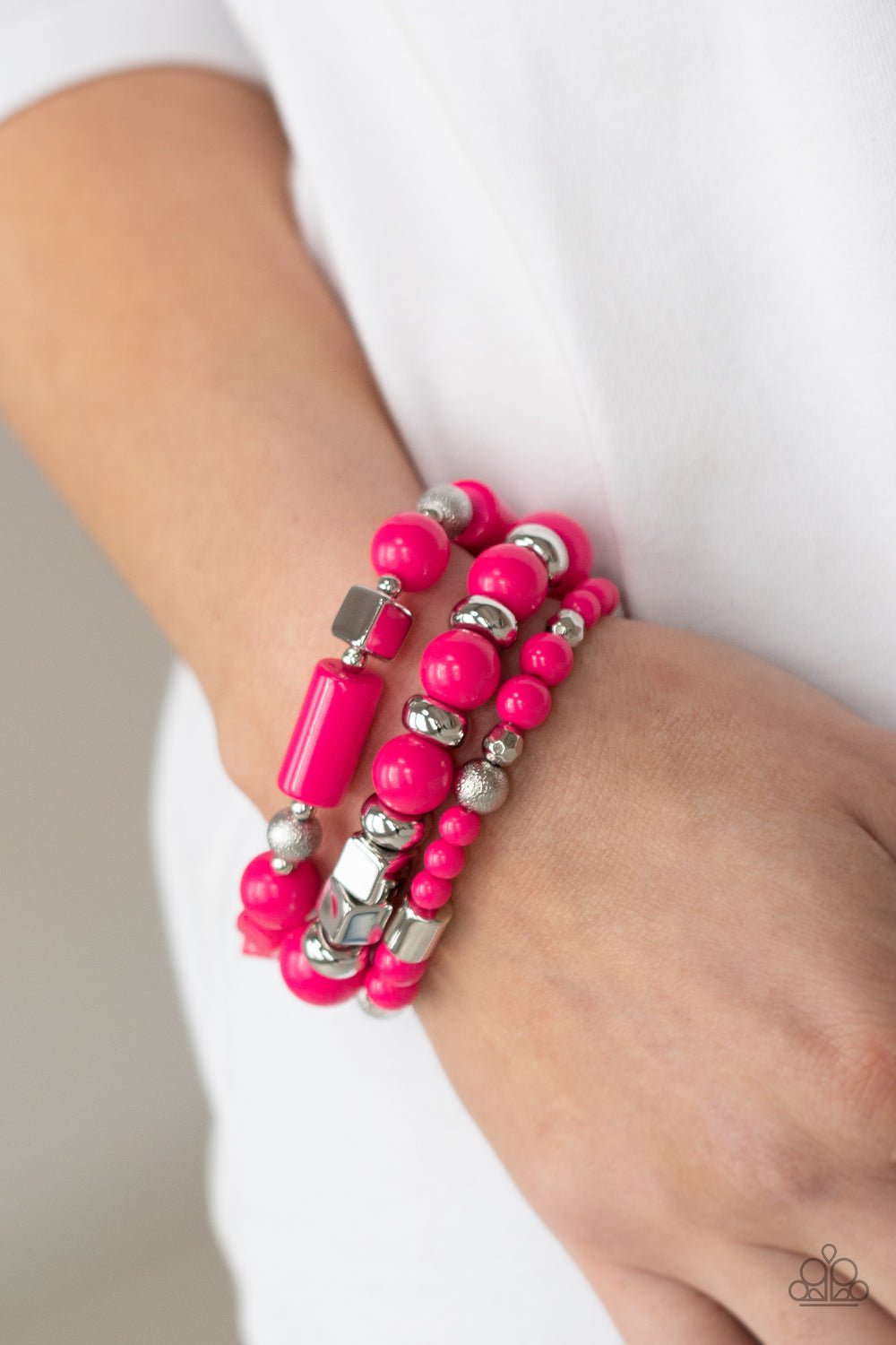 Paparazzi Bracelets - Perfectly Prismatic - Pink