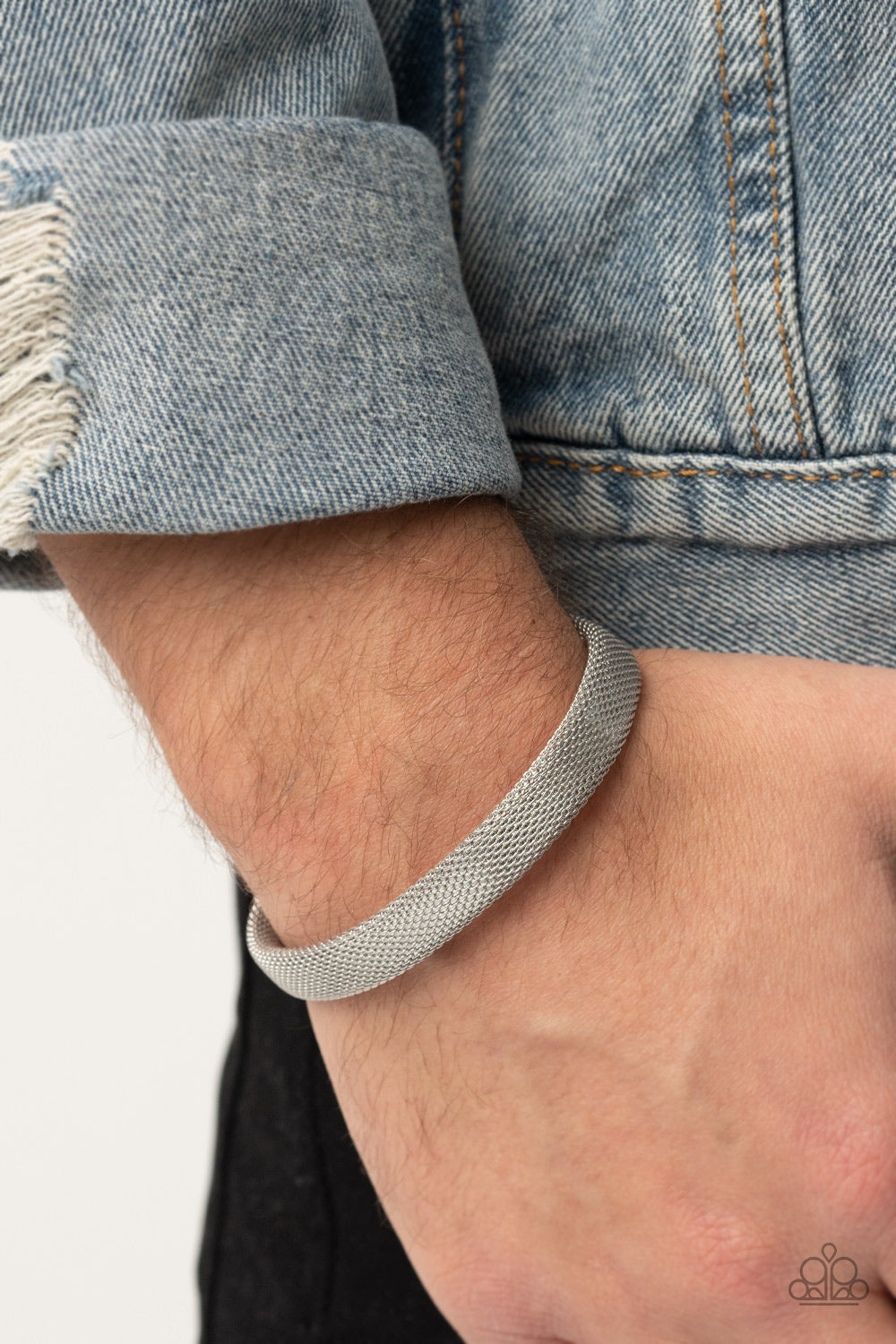 Paparazzi Men's Collection - Ready, Willing and Cable - Silver Cuff