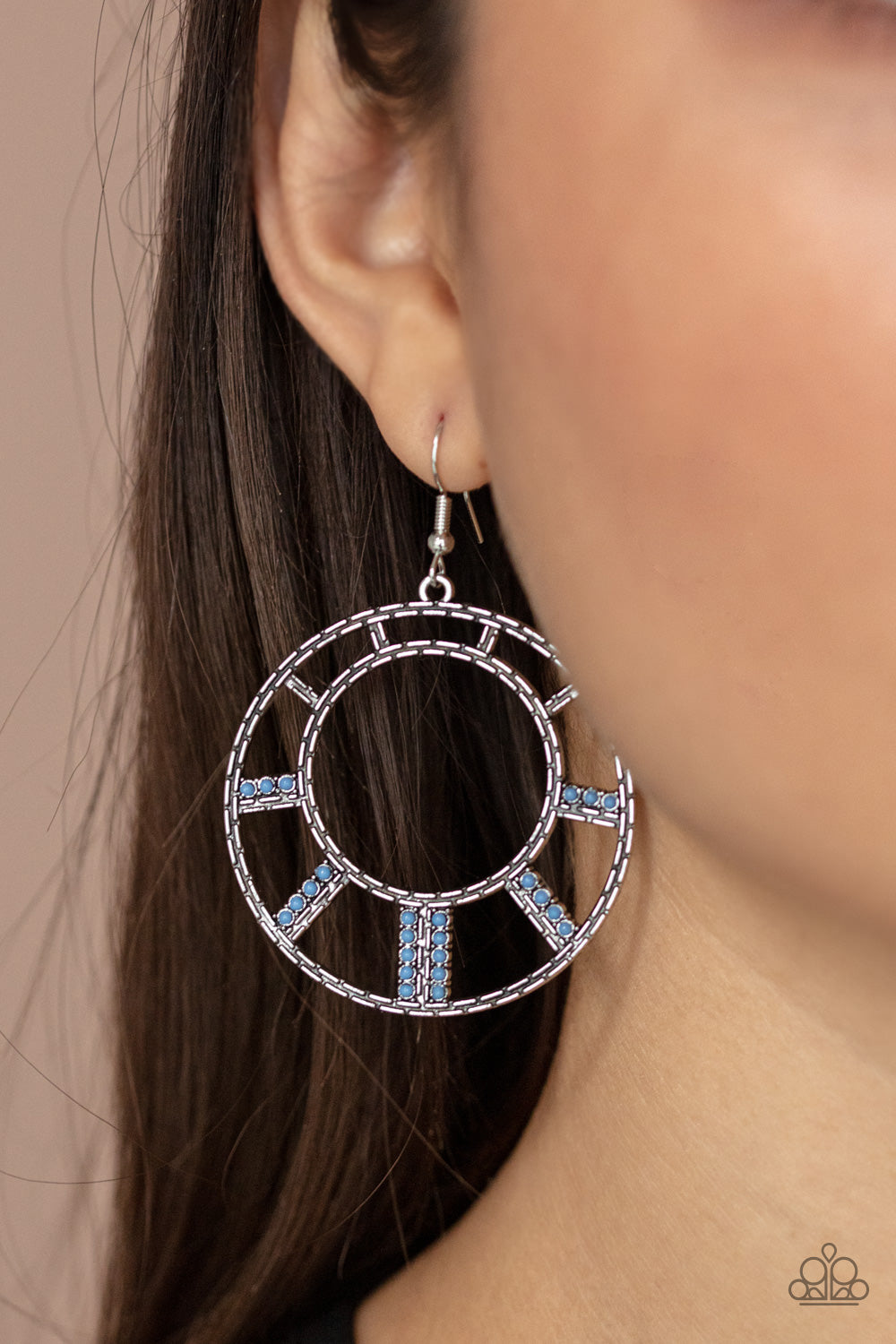 Paparazzi Earrings - Fleek Fortress - Blue