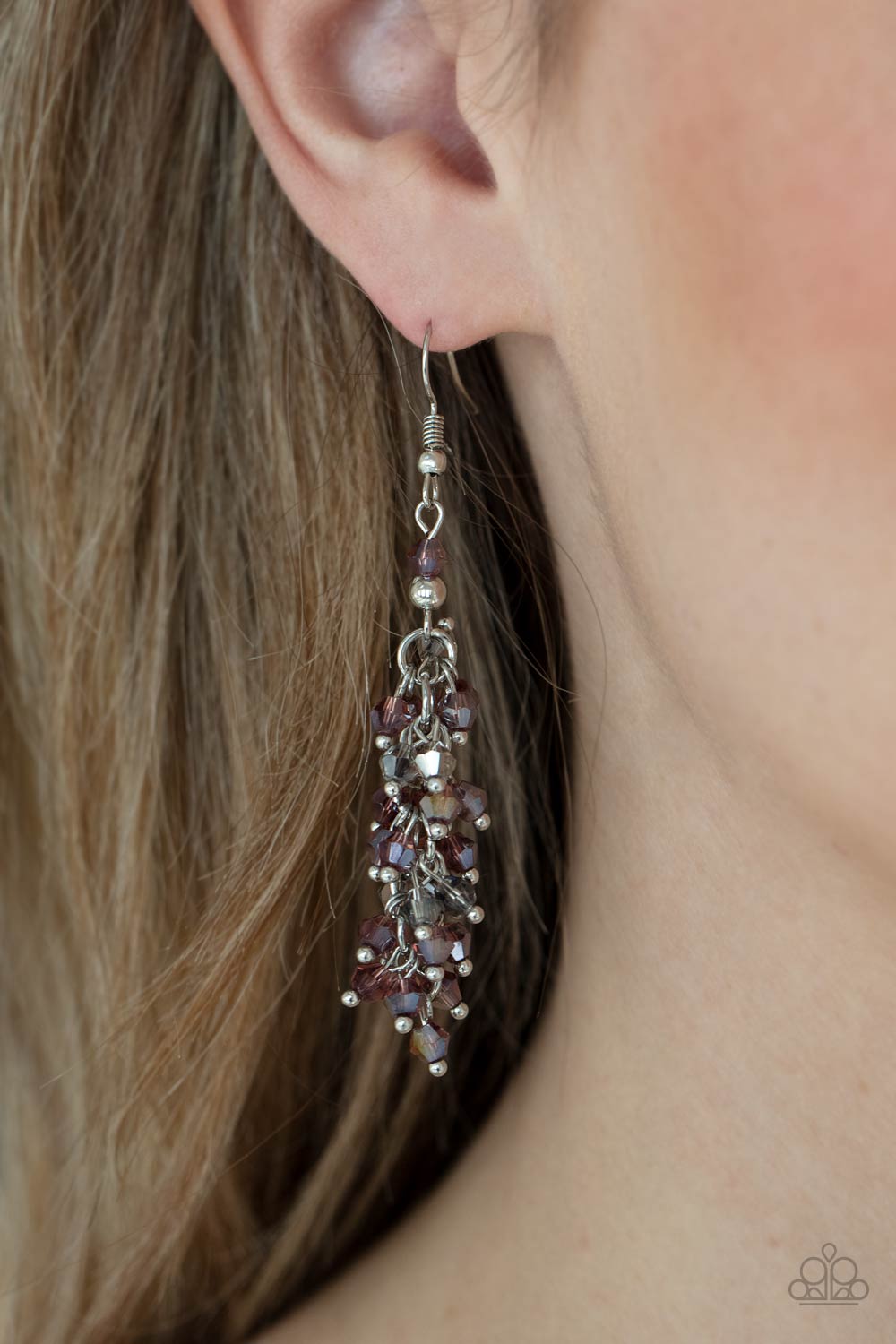 Paparazzi Earrings - Celestial Chandeliers - Purple