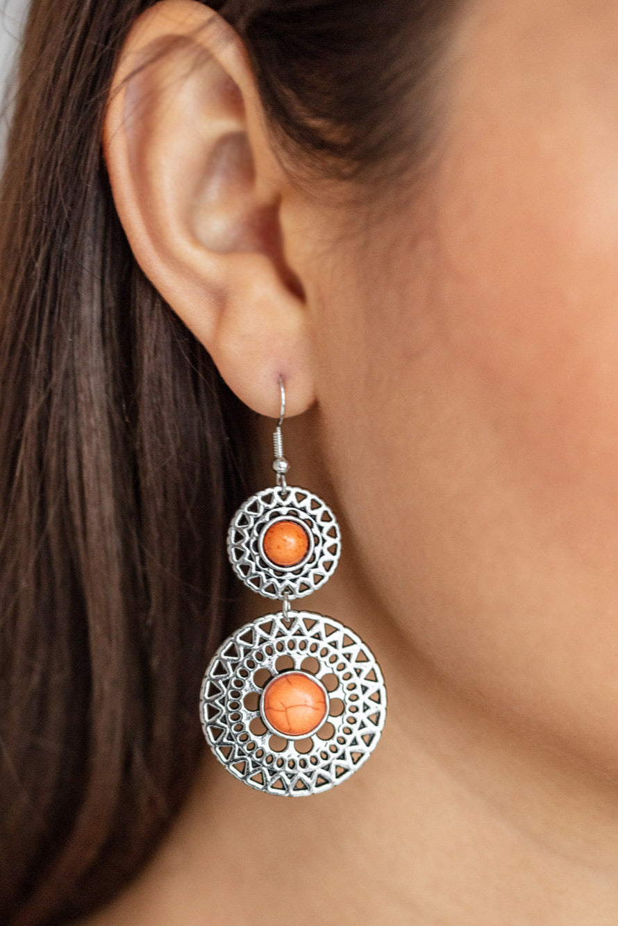 Paparazzi Earrings - Sunny Sahara - Orange