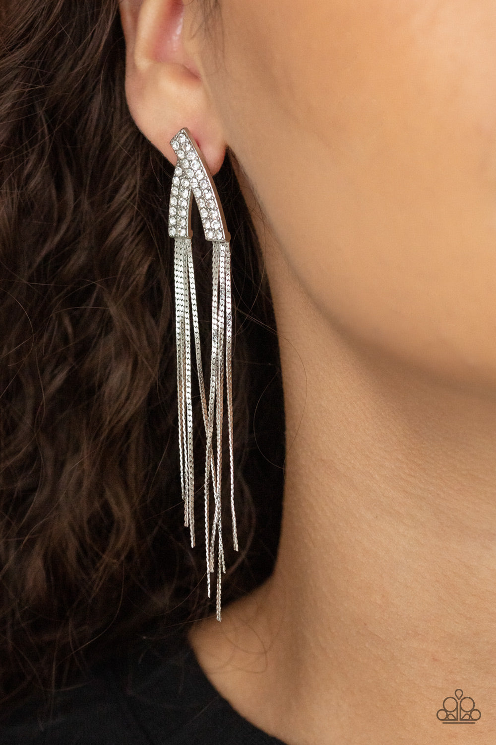 Paparazzi Earrings - It Takes Two To Tassel - White