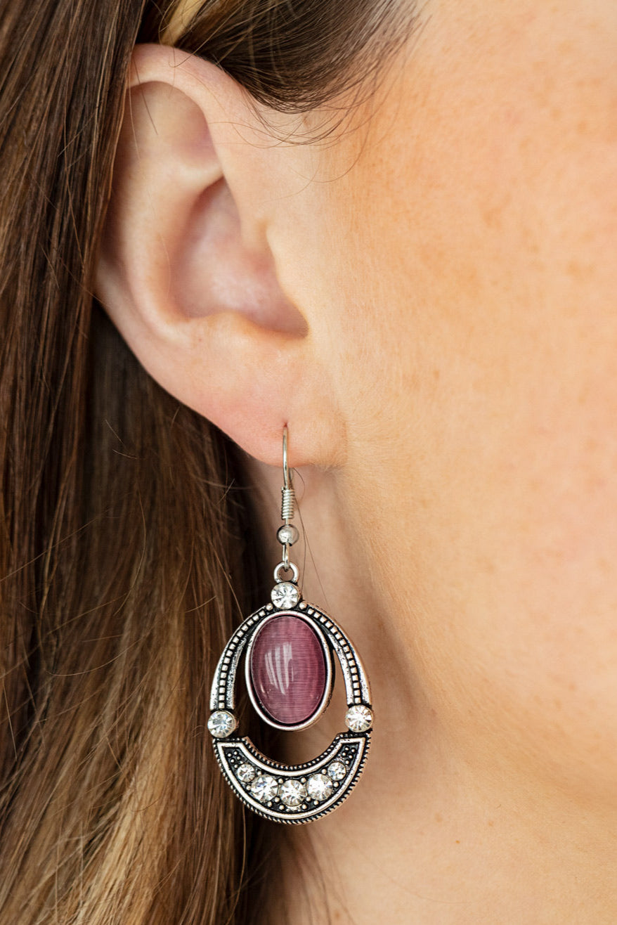 Paparazzi Earrings - Serene Shimmer - Purple