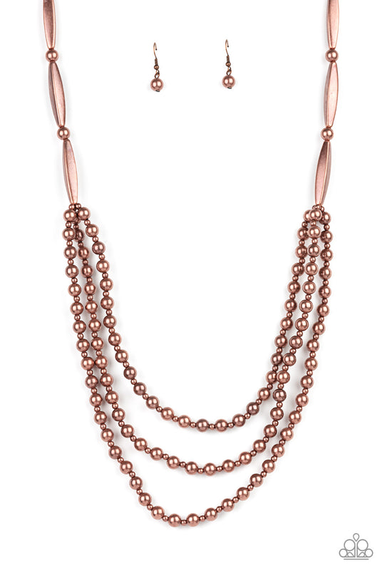 Paparazzi Necklaces - Beaded Beacon - Copper