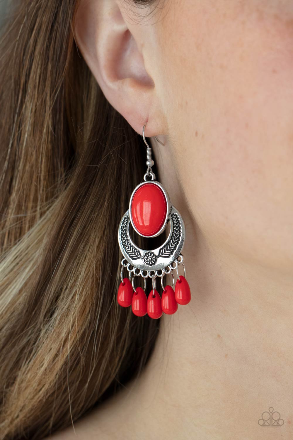 Paparazzi Earrings - Prairie Flirt - Red