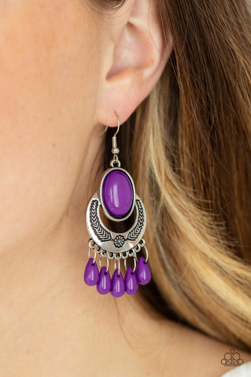 Paparazzi Earrings - Prairie Flirt - Purple