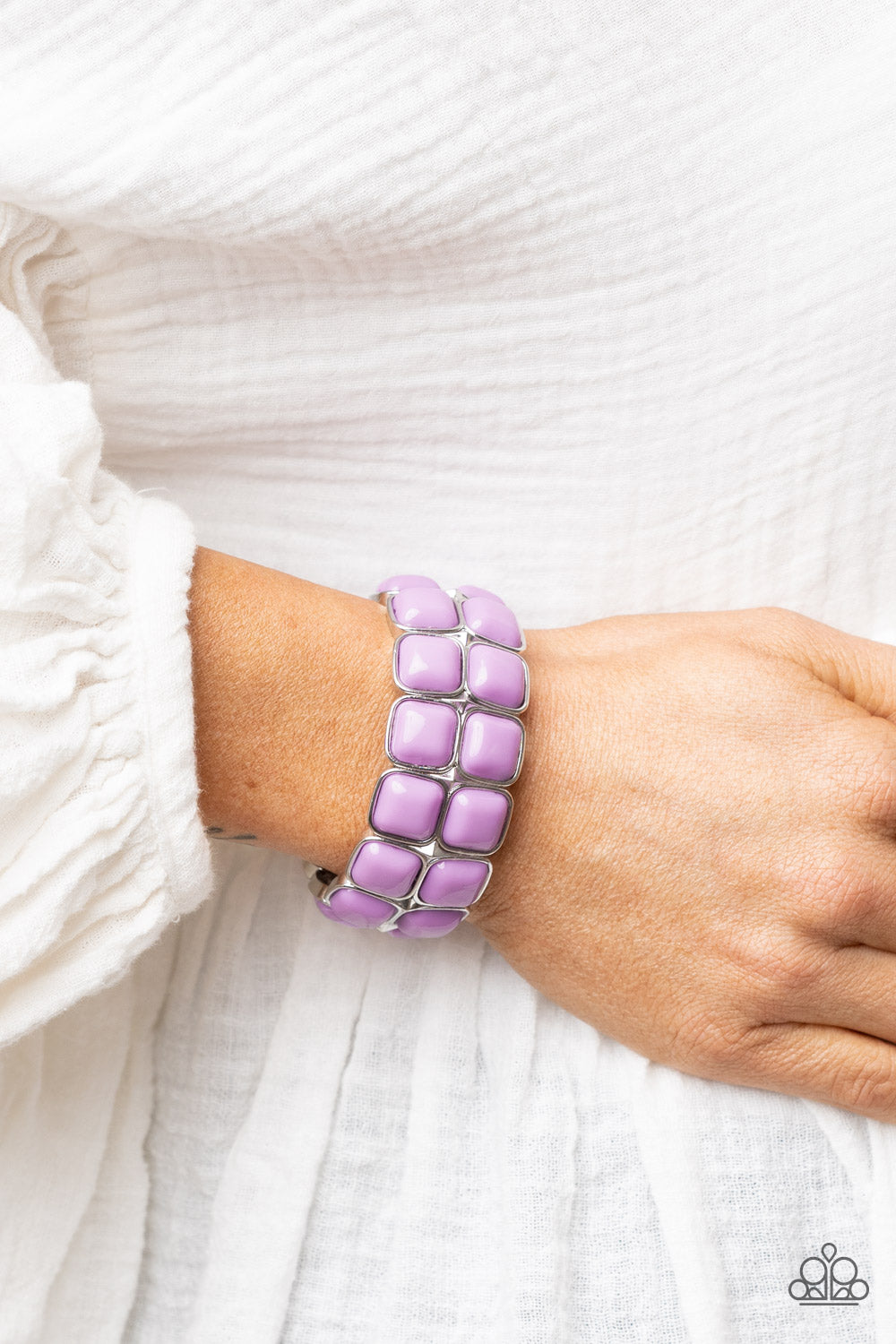 Paparazzi Bracelets - Double The Diva-ttitude - Purple