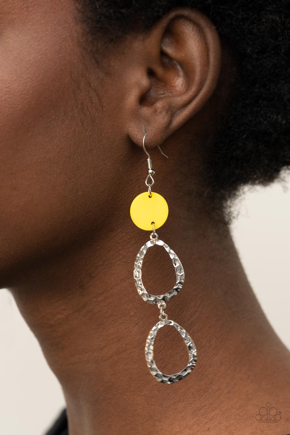 Paparazzi Earrings - Surfside Shimmer - Yellow