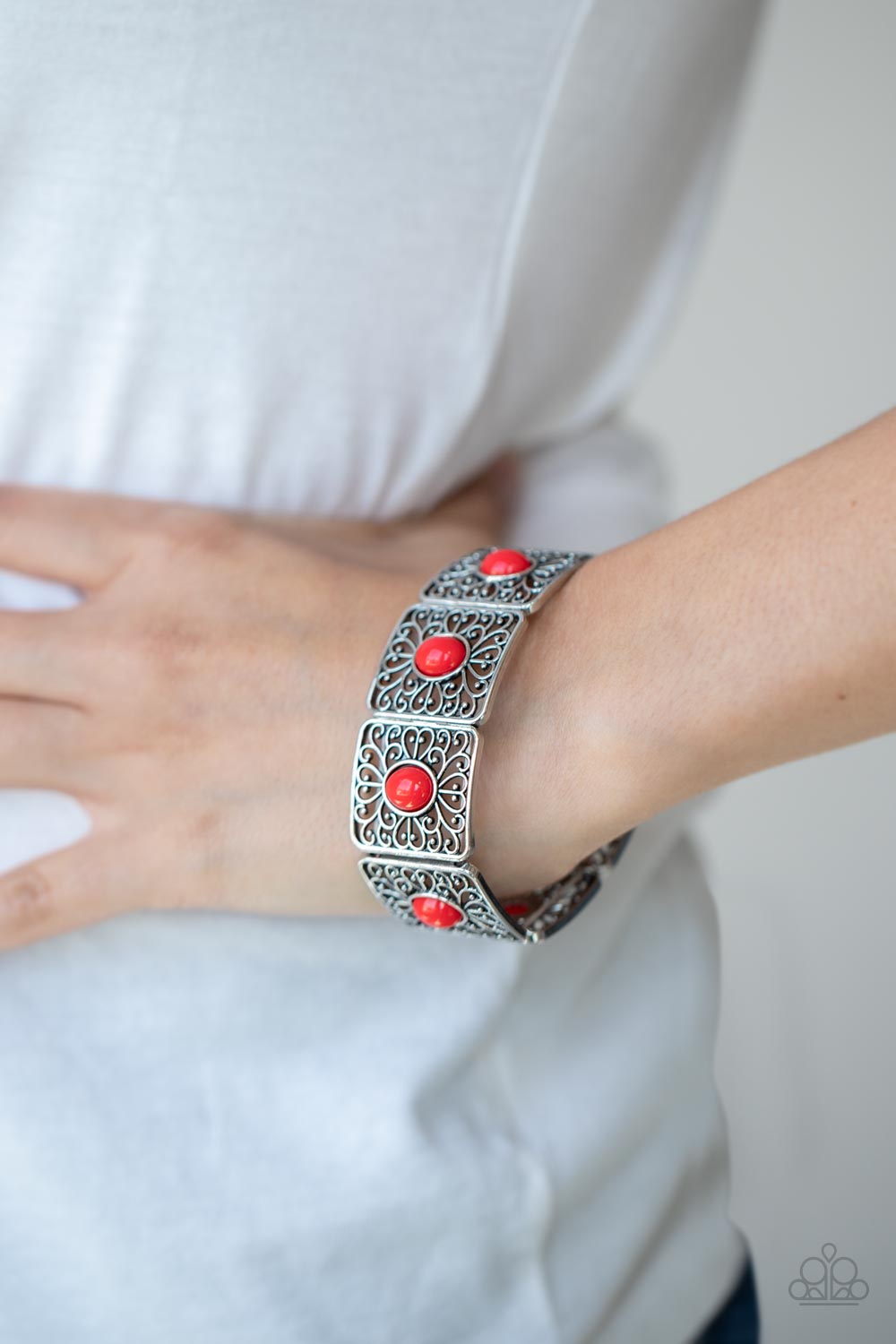 Paparazzi Bracelets - Cakewalk Dancing - Red