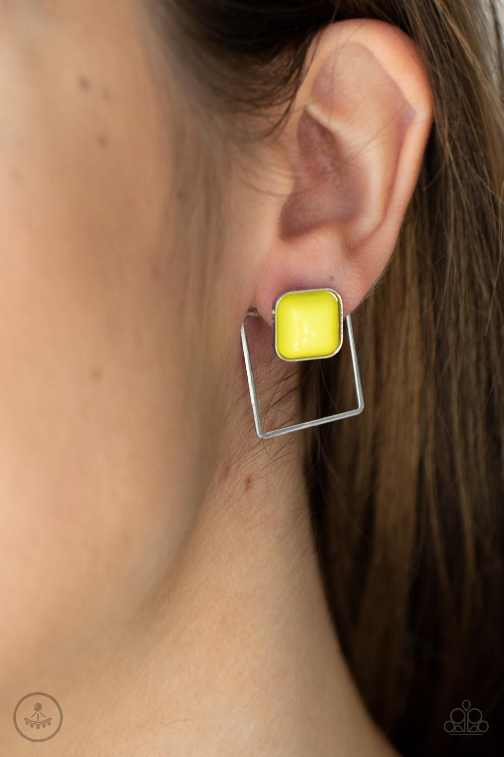 Paparazzi Earrings - Flair and Square - Yellow