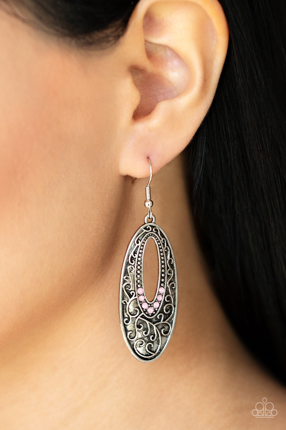Paparazzi Earrings - Fairytale Flora - Pink