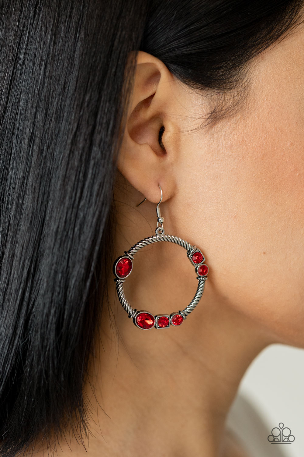Paparazzi Earrings - Glamorous Garland - Red