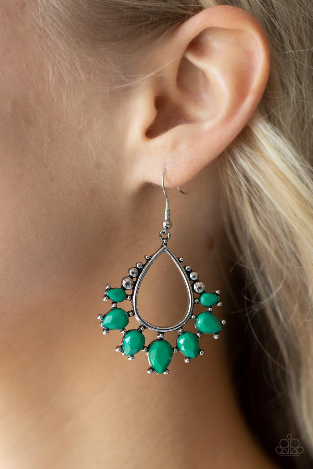 Paparazzi Earrings - Flamboyant Ferocity - Green