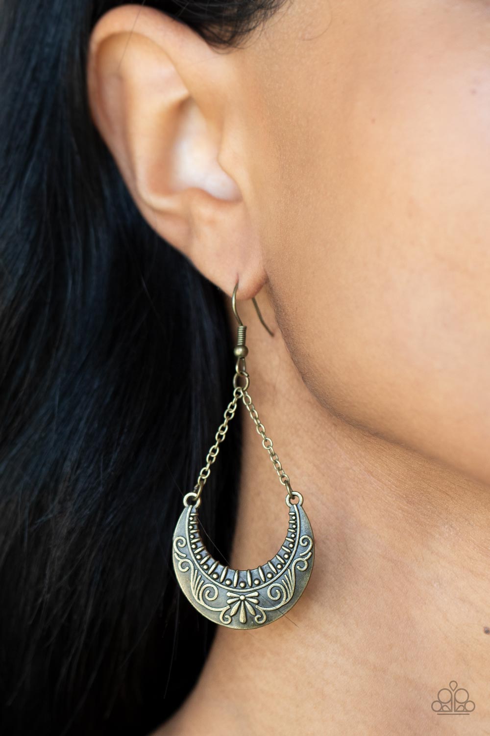 Paparazzi Earrings - All in the Pasture - Brass