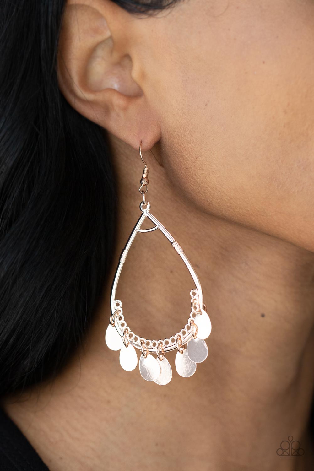 Paparazzi Earrings - Meet Your Music Maker - Rose Gold
