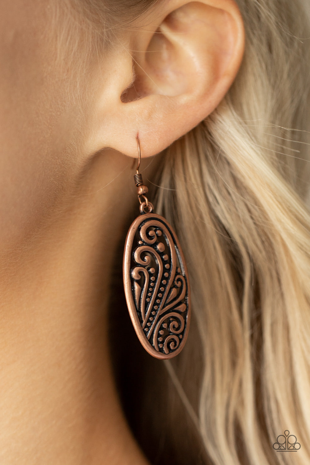 Paparazzi Earrings - High Tide Terrace - Copper