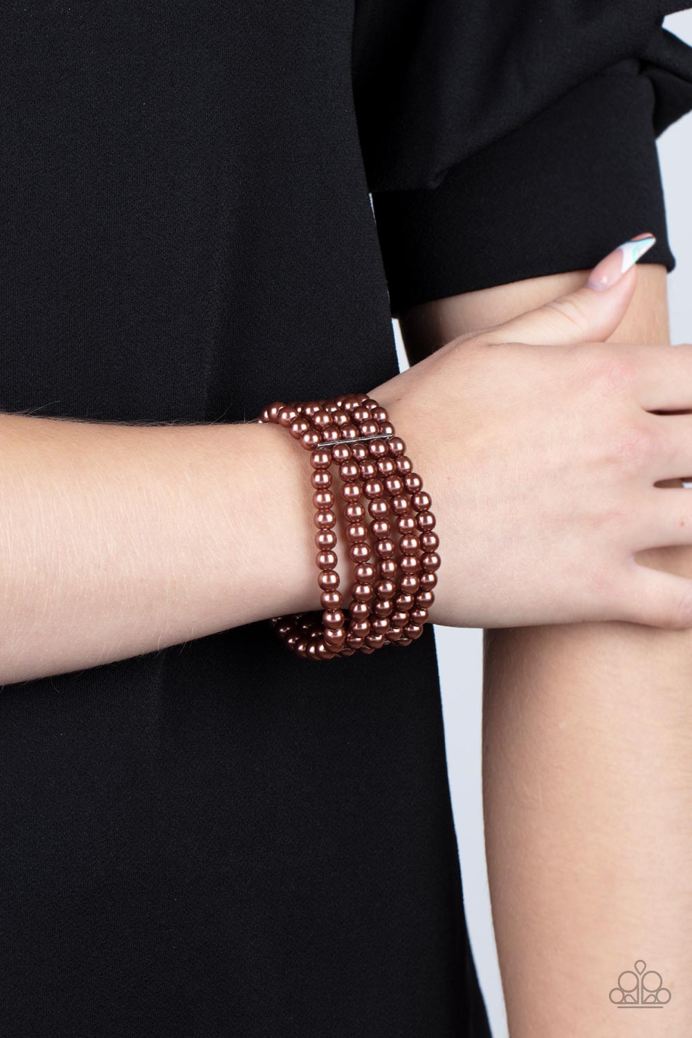 Paparazzi Bracelets - A Pearly Affair - Brown