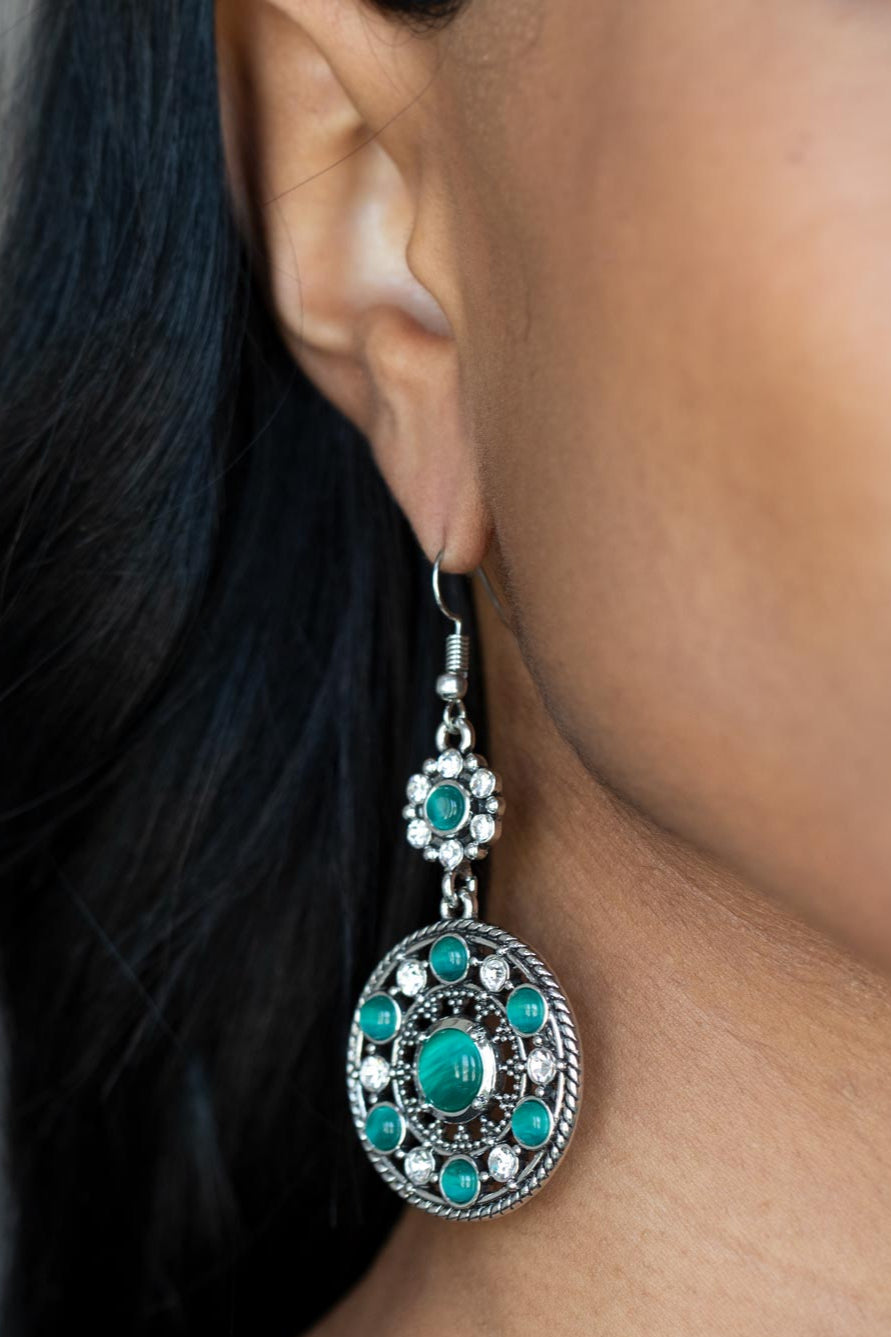Paparazzi Earrings - Party at My PALACE - Green