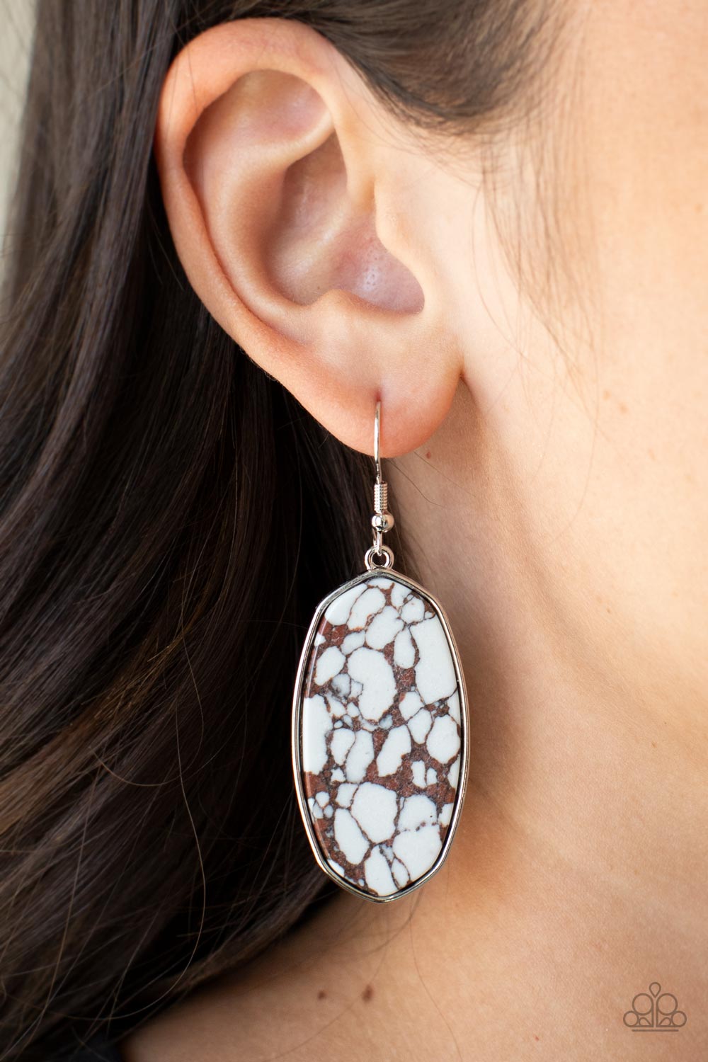 Paparazzi Earrings - Stone Sculptures - Brown
