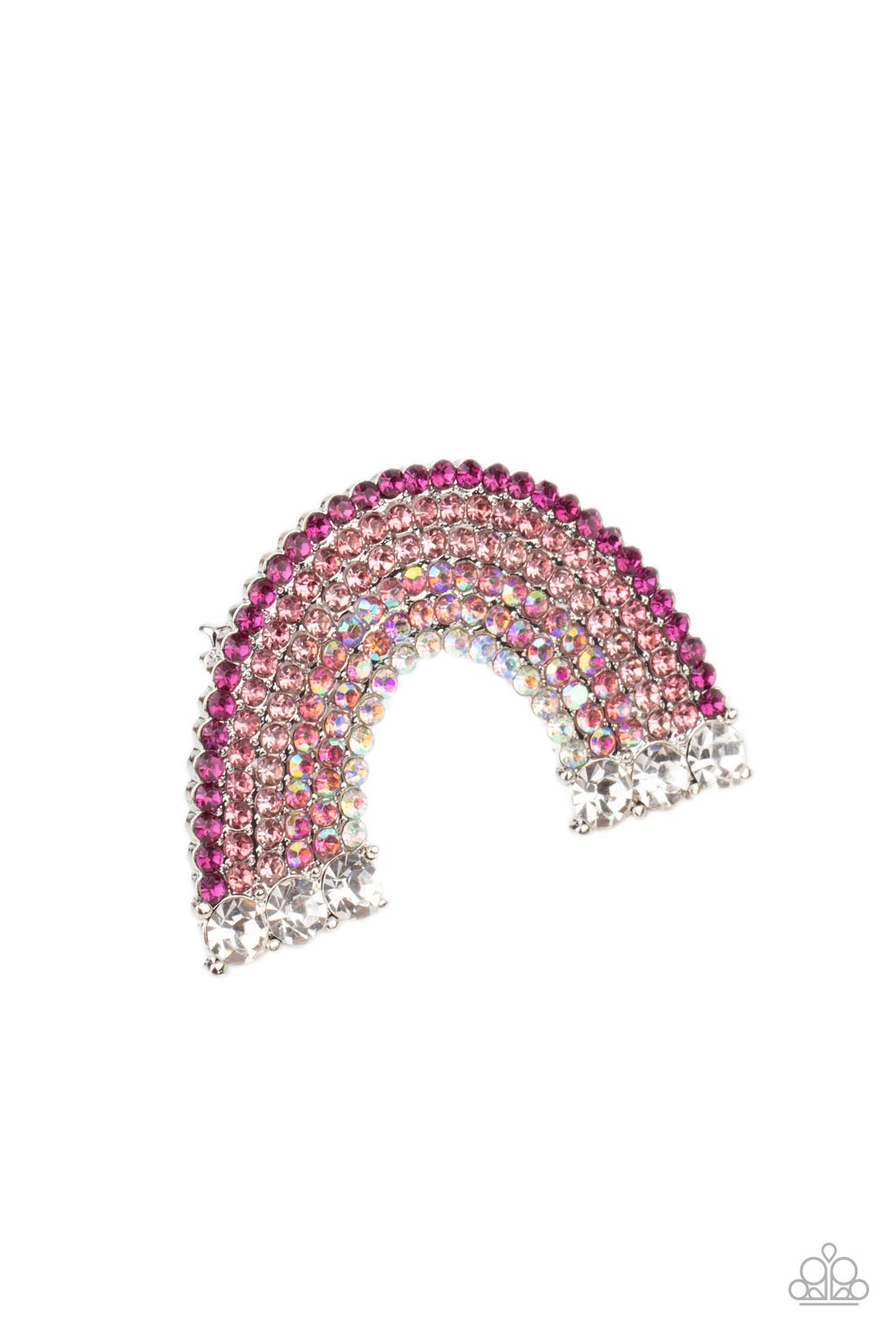 Paparazzi Hair Accessories - Somewhere Over The Rhinestone Rainbow - Pink