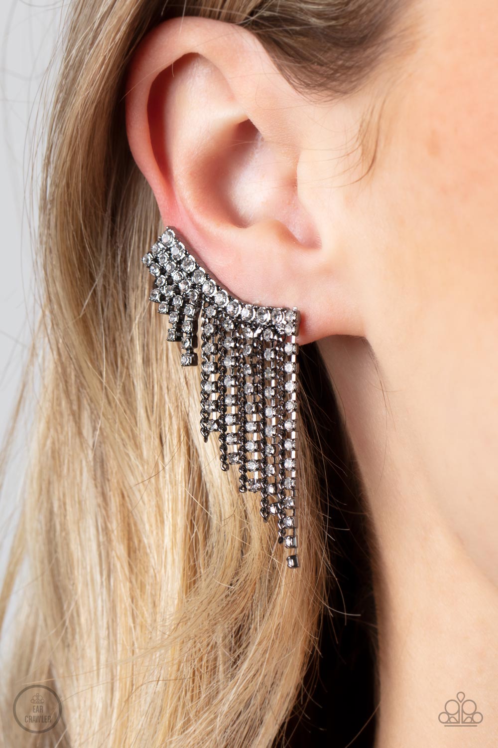 Paparazzi Earrings - Thunderstruck Sparkle - Black