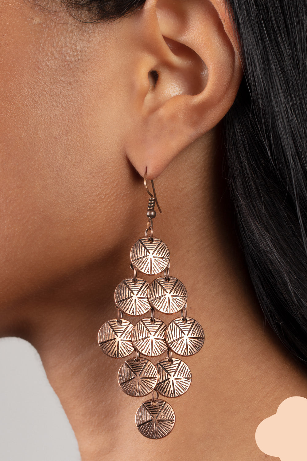 Paparazzi Earrings - How Chime Flies - Copper - E1331