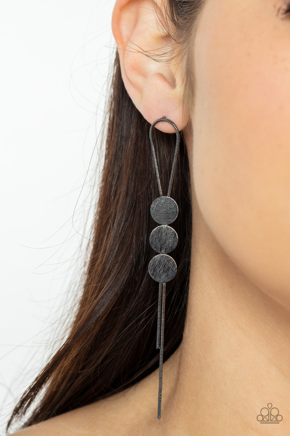 Paparazzi Earrings - Bolo Beam - Black