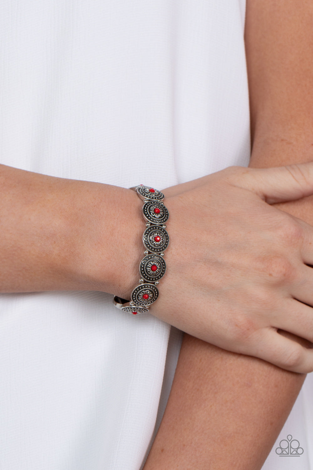 Paparazzi Bracelets - Granada Garden Party - Red