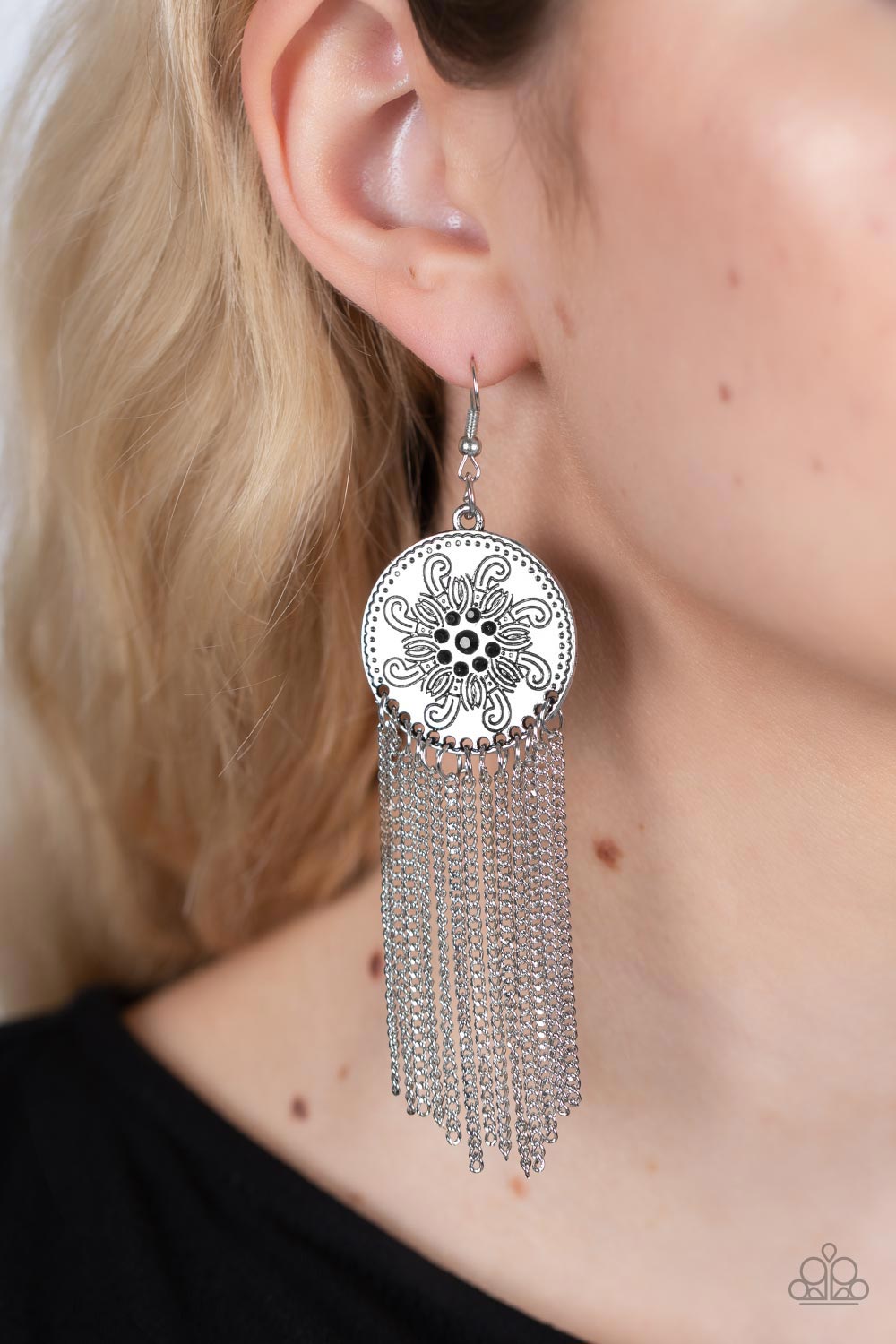 Paparazzi Earrings - Fringe Control - Black