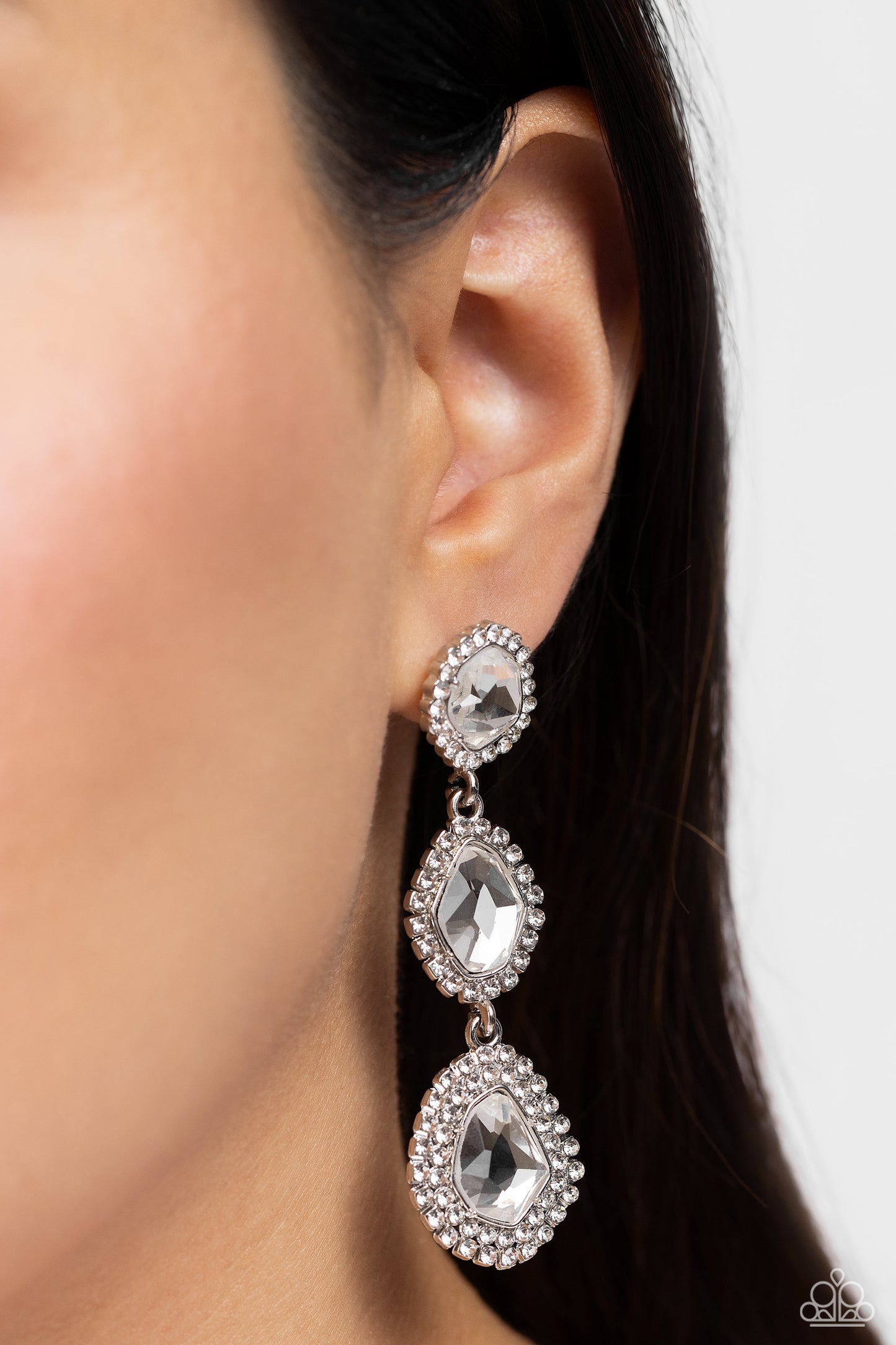 Paparazzi Earrings - Prove Your ROYALTY - White