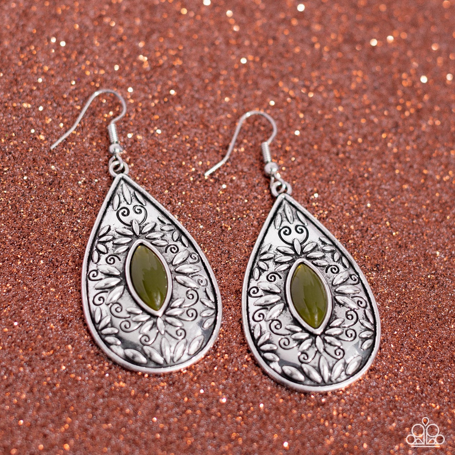 Paparazzi Earrings - Two PERENNIALS in a Pod - Green