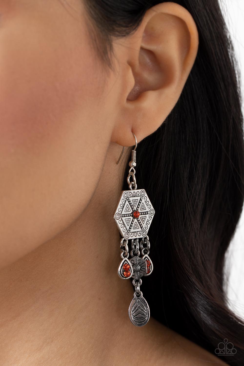 Paparazzi Earrings - Dreamcatcher Delight - Orange
