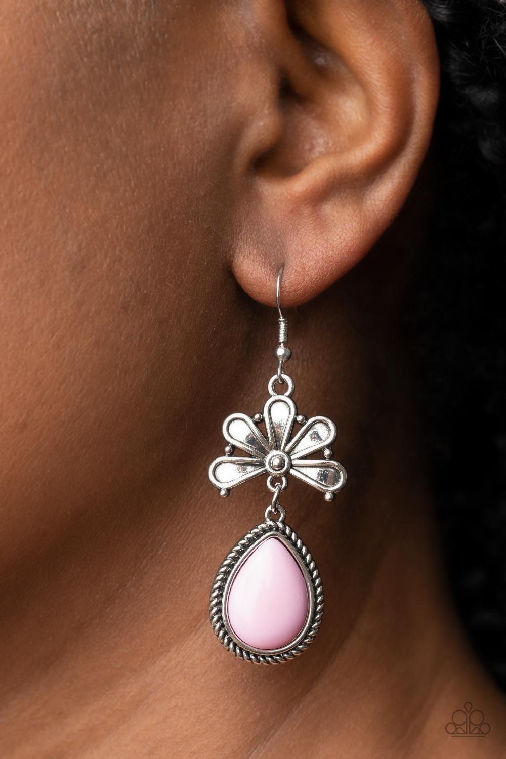 Paparazzi Earrings - Brightly Blooming - Pink