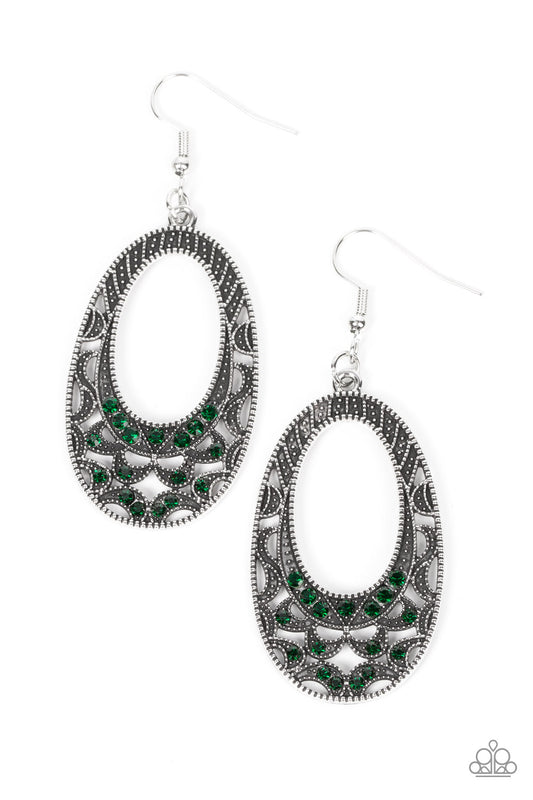 Paparazzi Earrings - Colorfully Moon Child - Green
