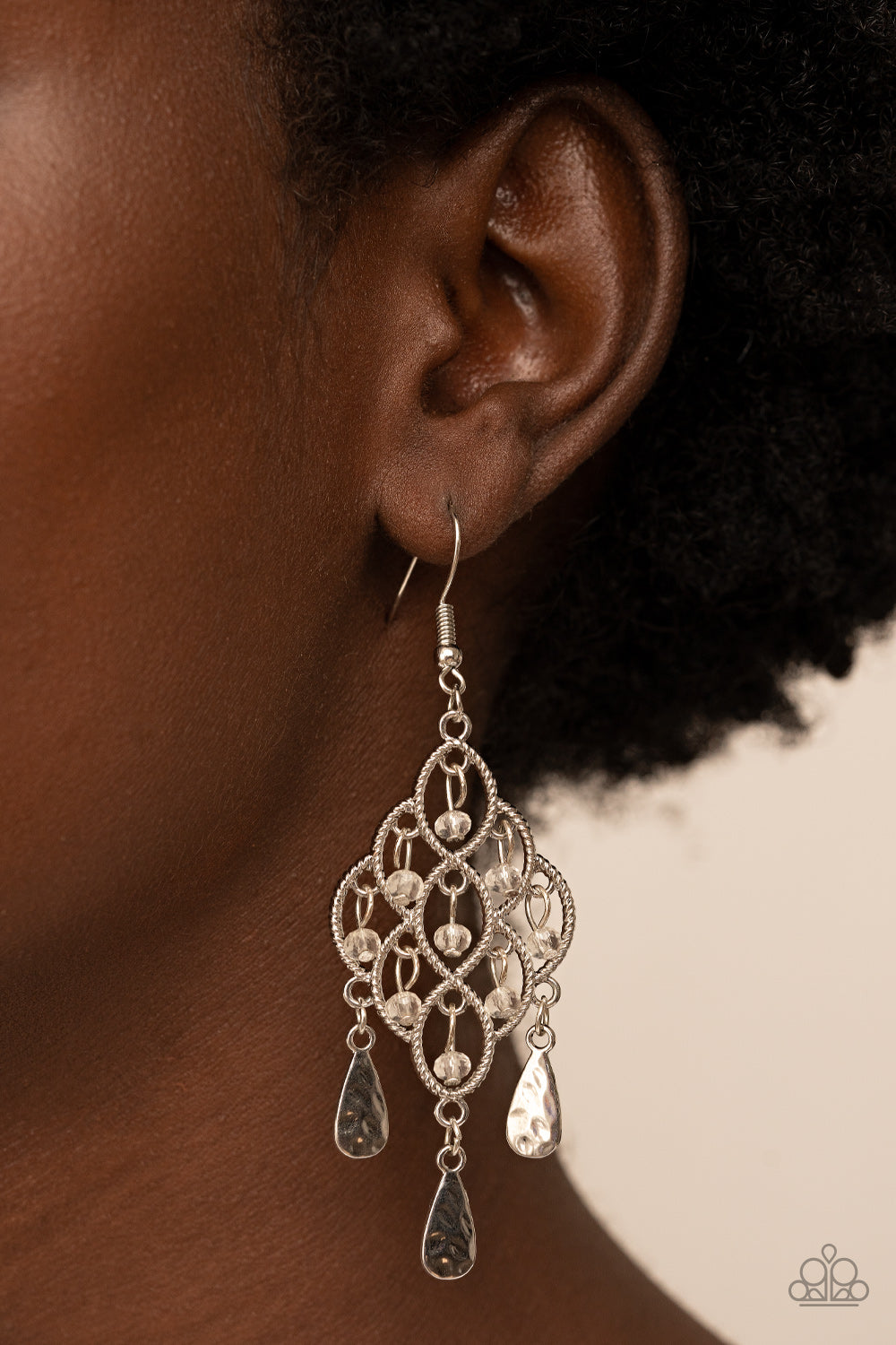Paparazzi Earrings - Sentimental Shimmer - White