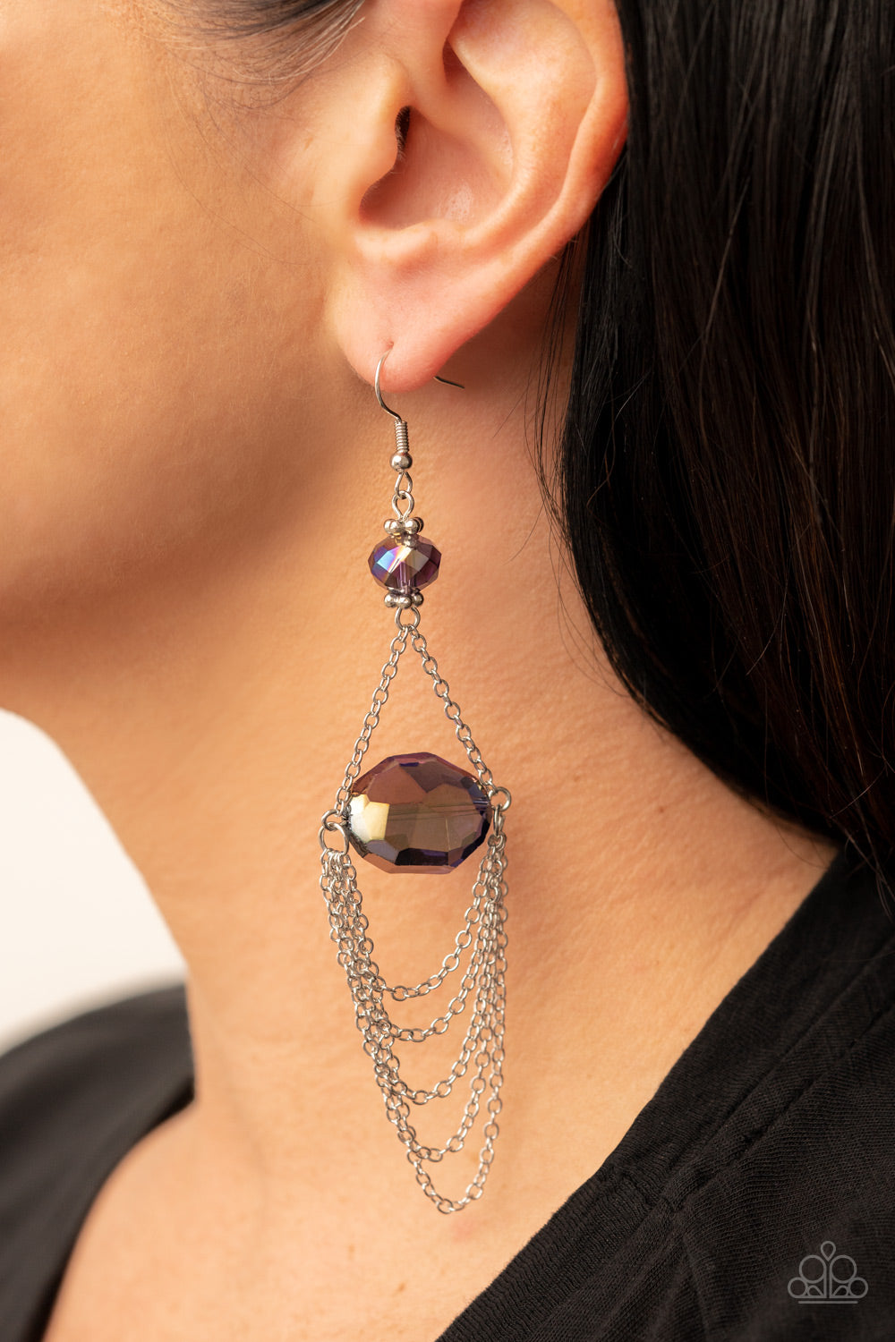Paparazzi Earrings - Ethereally Extravagant - Purple