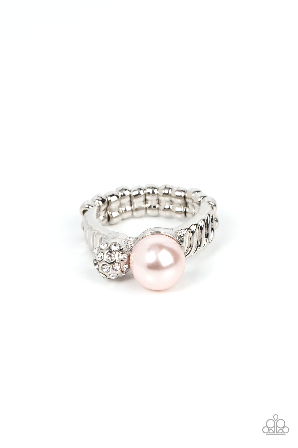 Layer On The Luster - Pink and Silver Ring - Paparazzi Accessories