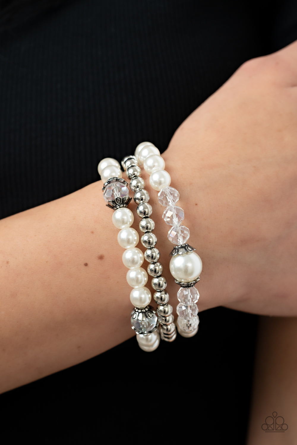 Paparazzi Bracelets - Positively Polished - White