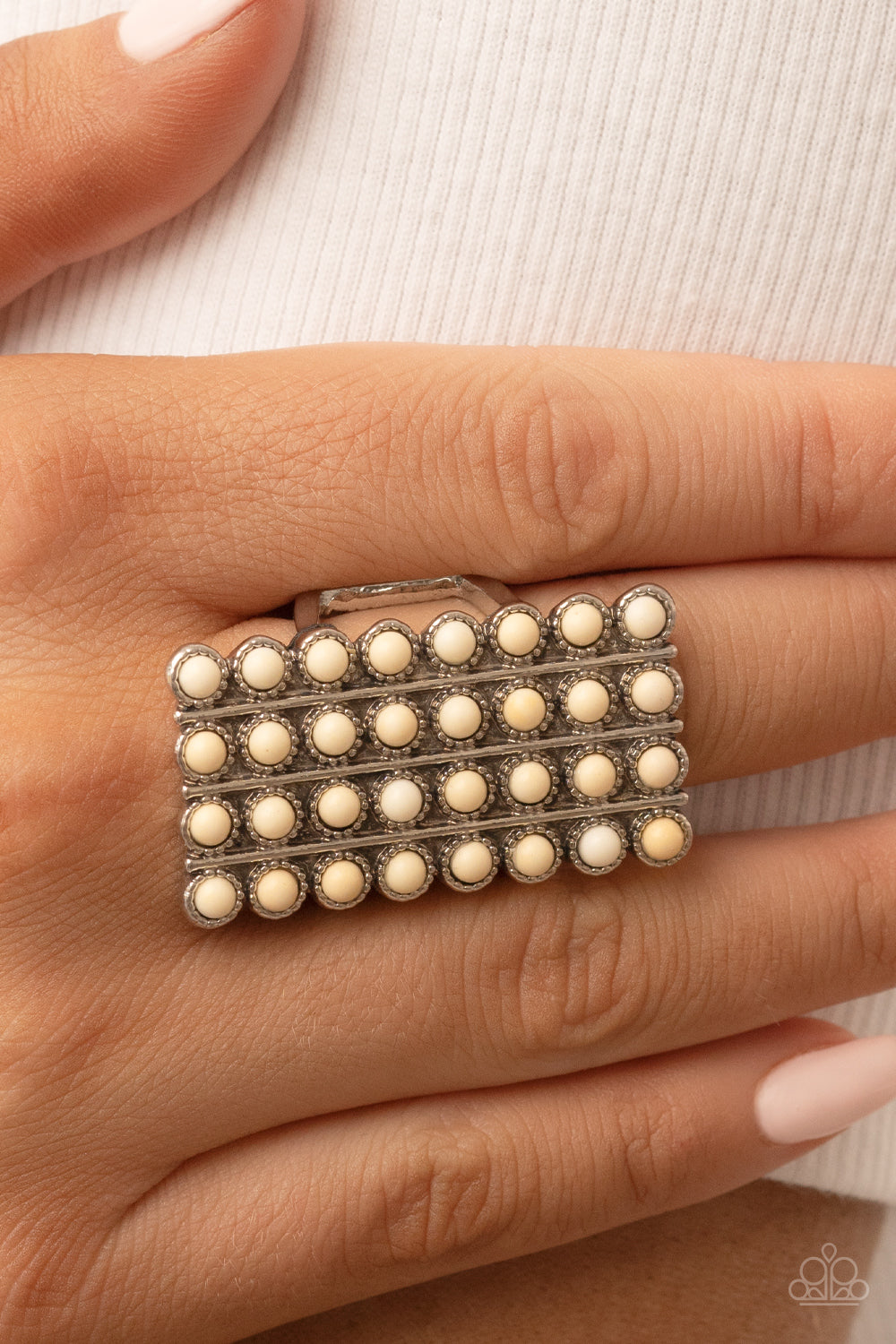 Paparazzi Rings - Pack Your SADDLEBAGS - White