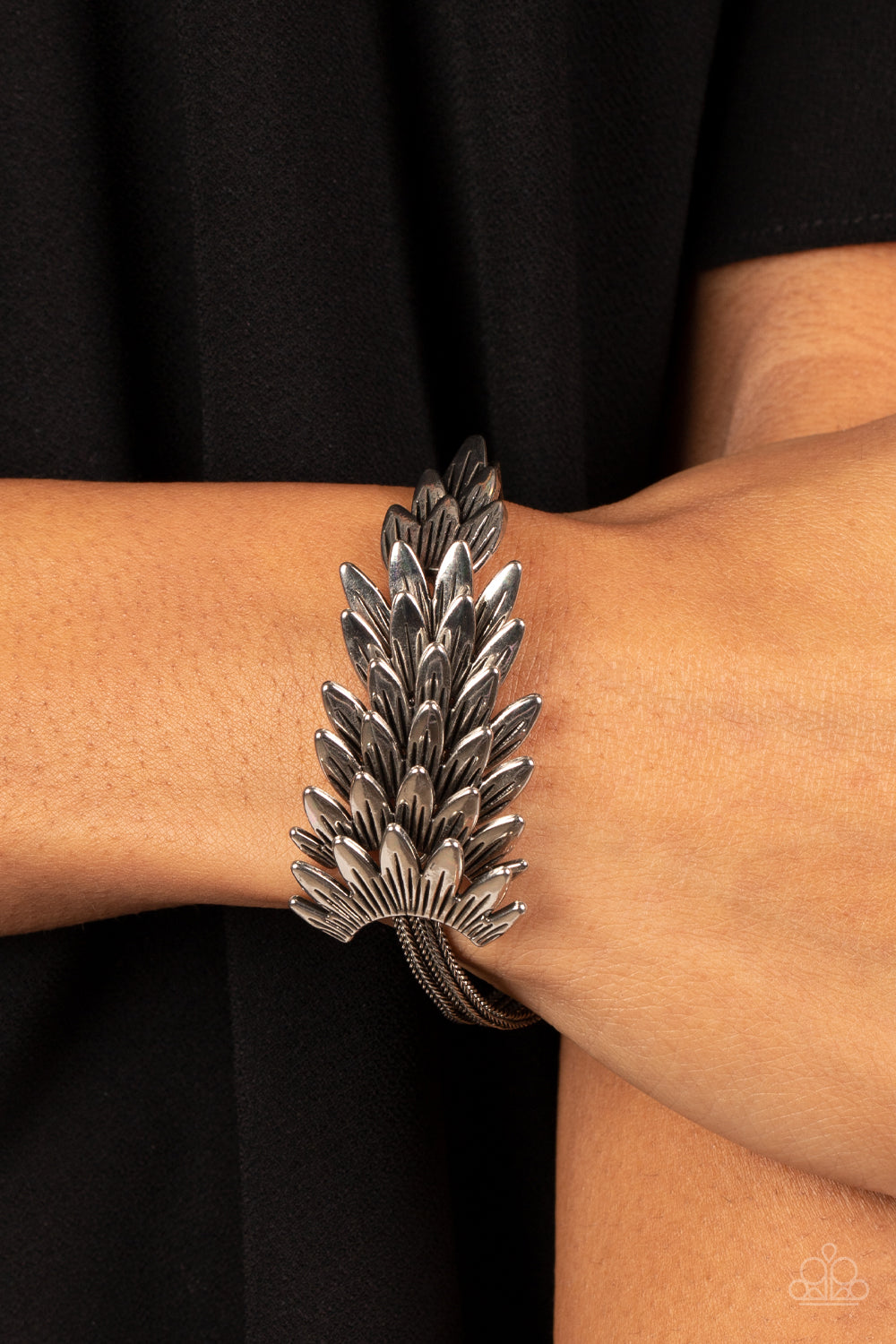 Paparazzi Bracelets - BOA and Arrow - Silver