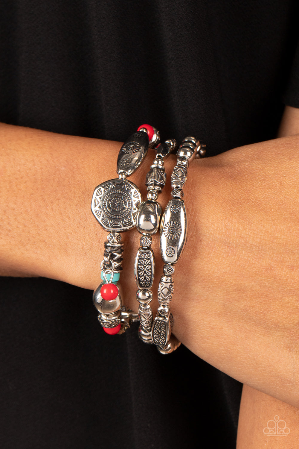 Paparazzi Bracelets - Western Quest - Red
