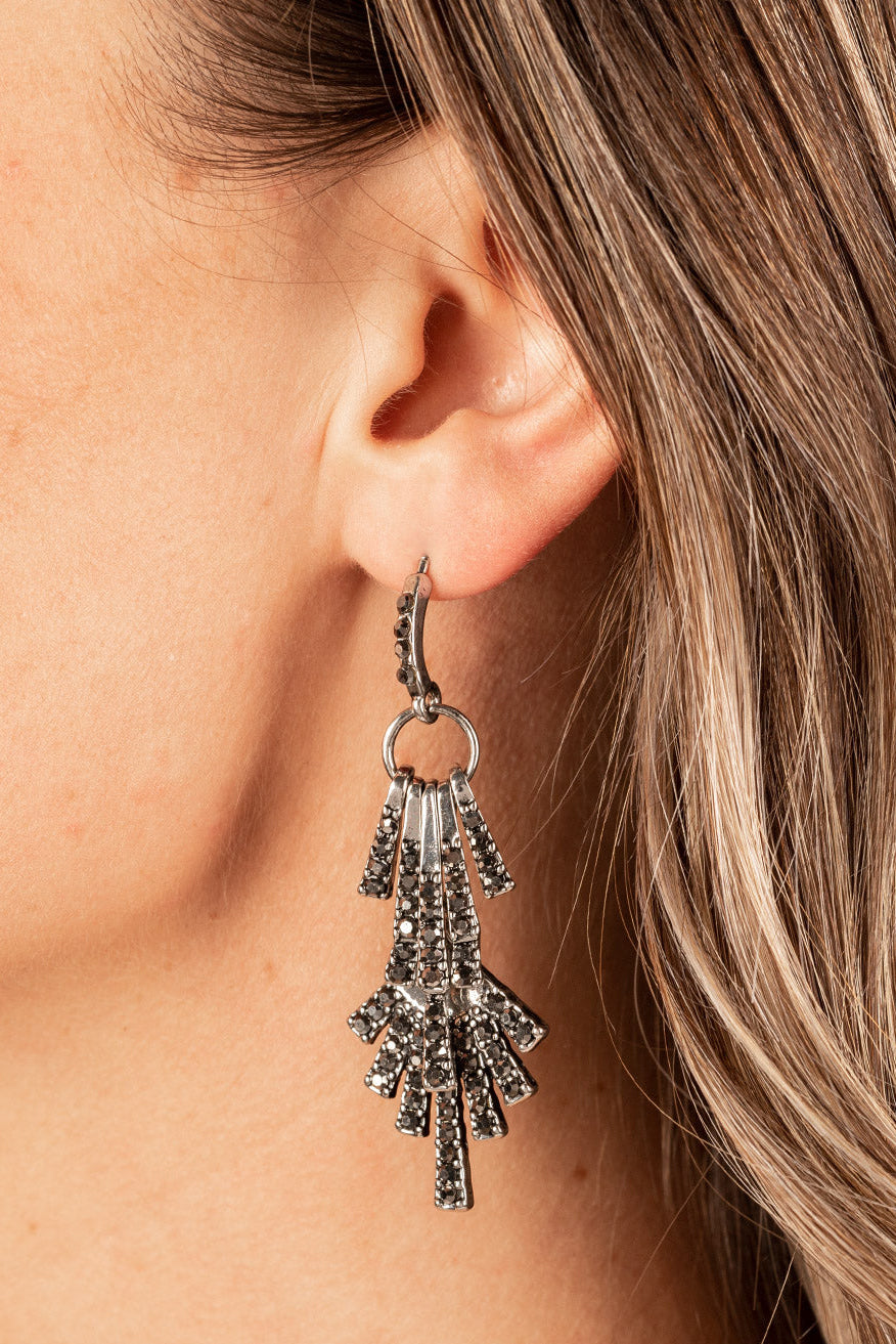 Paparazzi Earrings - Fan of Glam - Silver