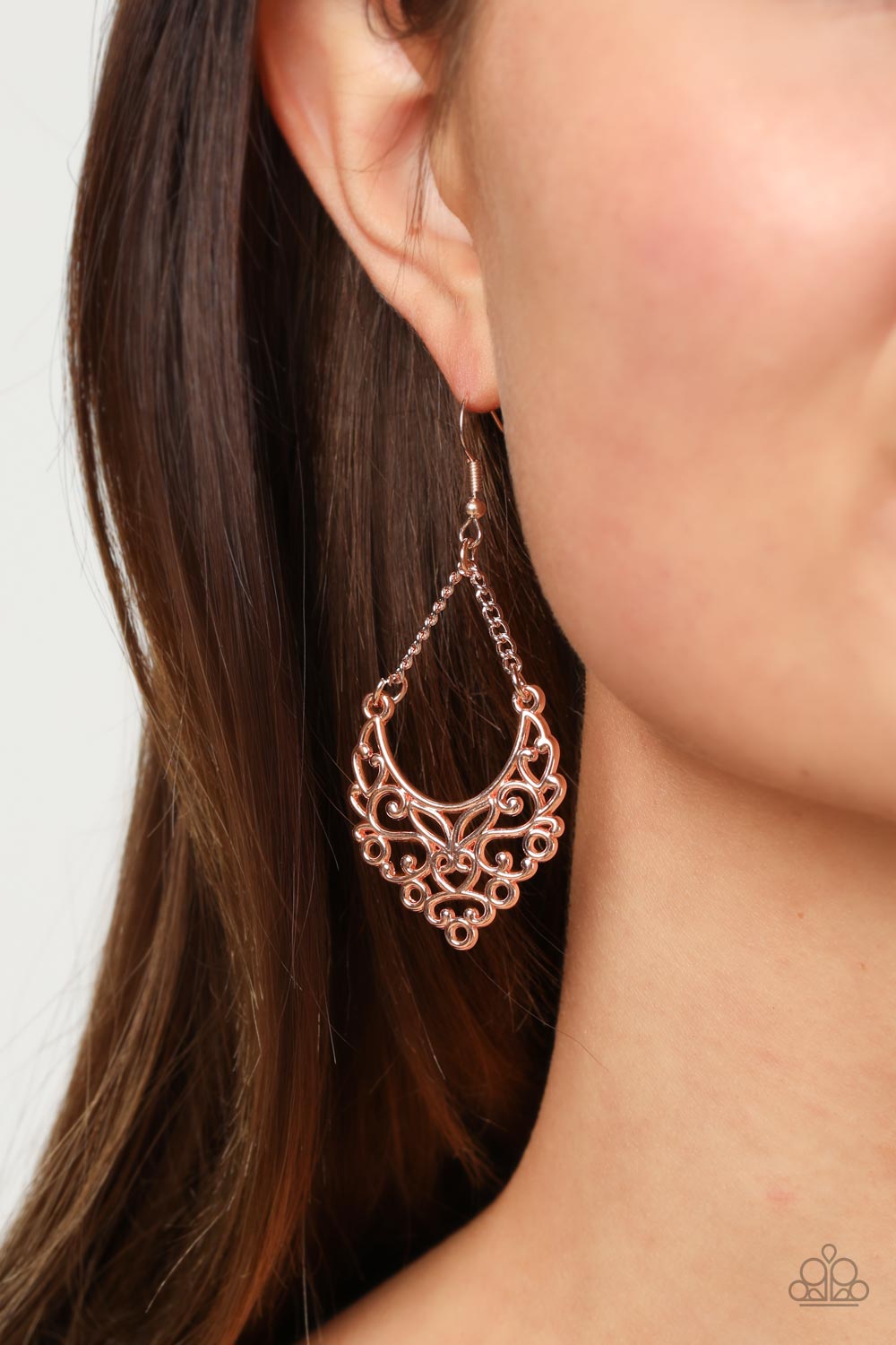 Paparazzi Earrings - Sentimental Setting - Rose Gold