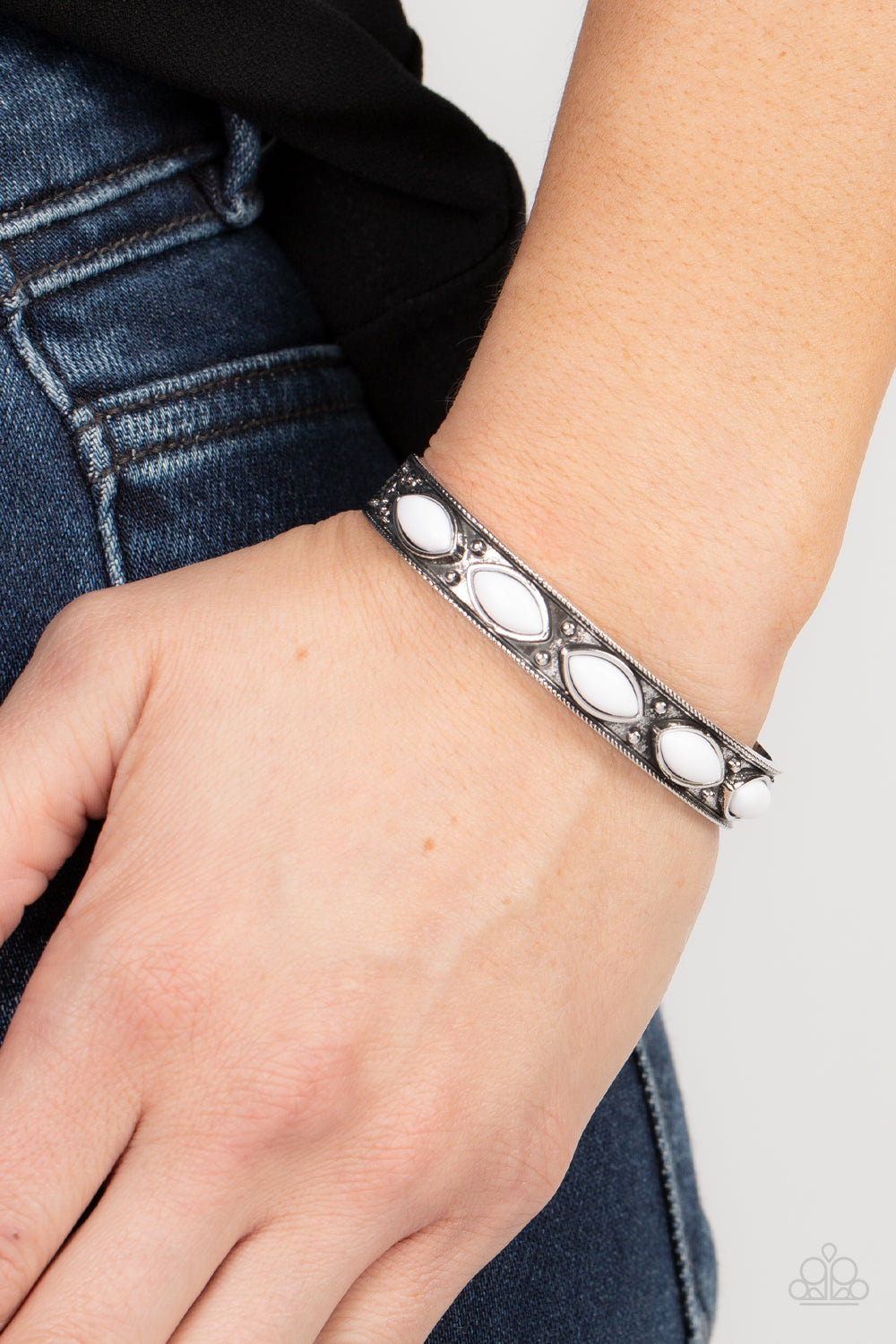 Paparazzi Bracelets - Out in the Boonies - White - Cuff