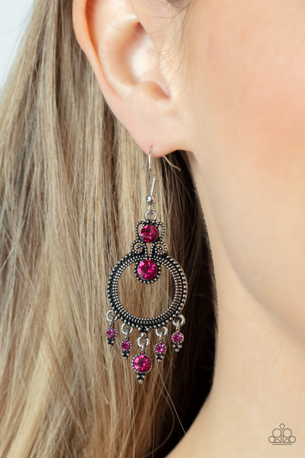 Paparazzi Earrings - Palace Politics - Pink