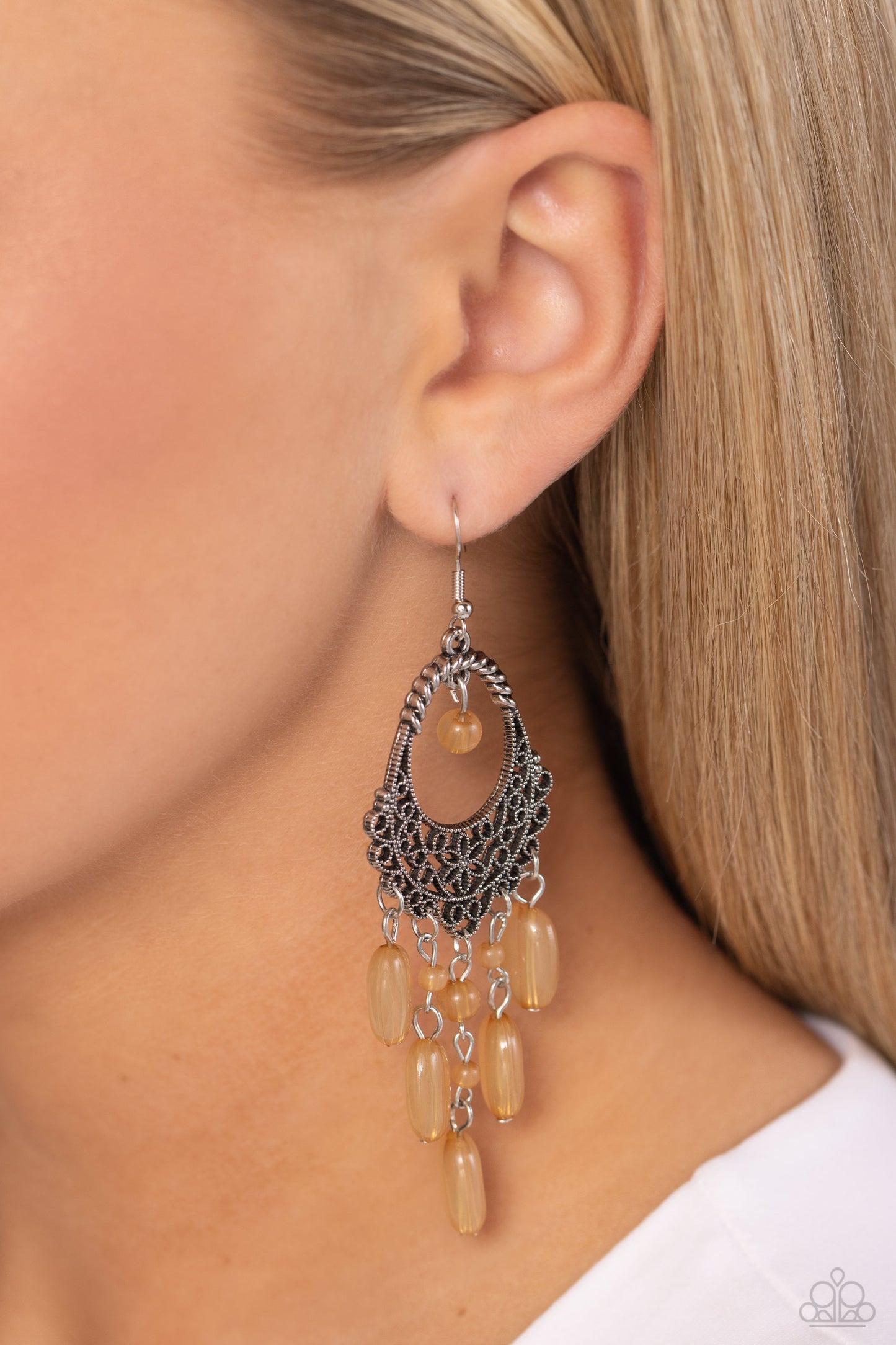 Paparazzi Earrings - Botanical Escape - Brown