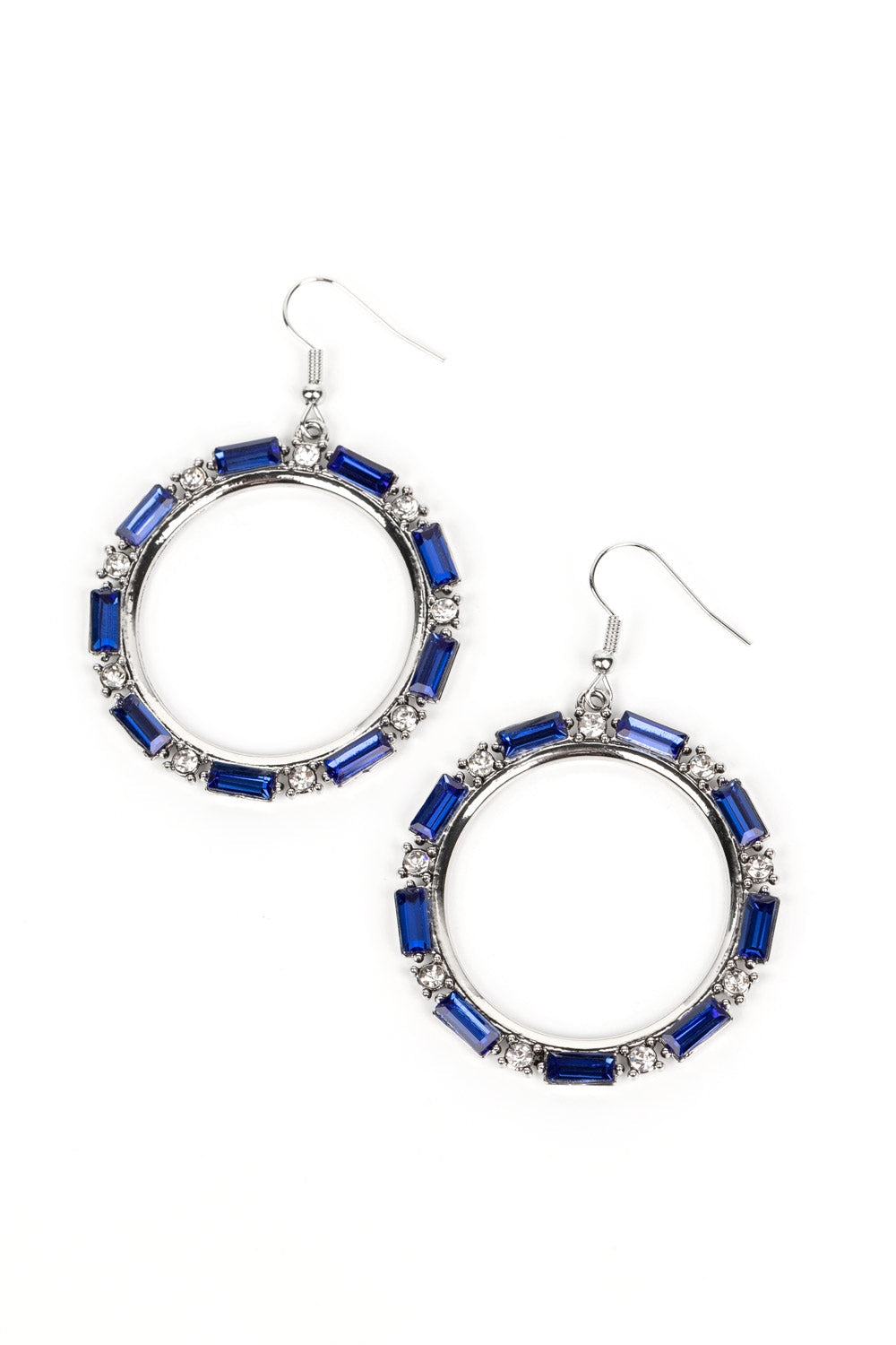 Paparazzi Earrings - Gritty Glow - Blue - E2280