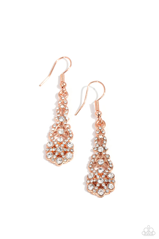 Paparazzi Earrings - GLITZY on All Counts - Copper