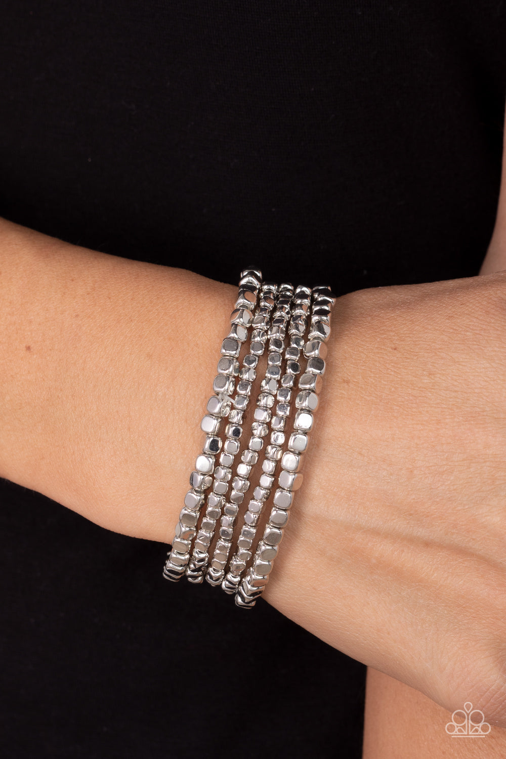 Paparazzi Bracelets - Right on Cube - Silver