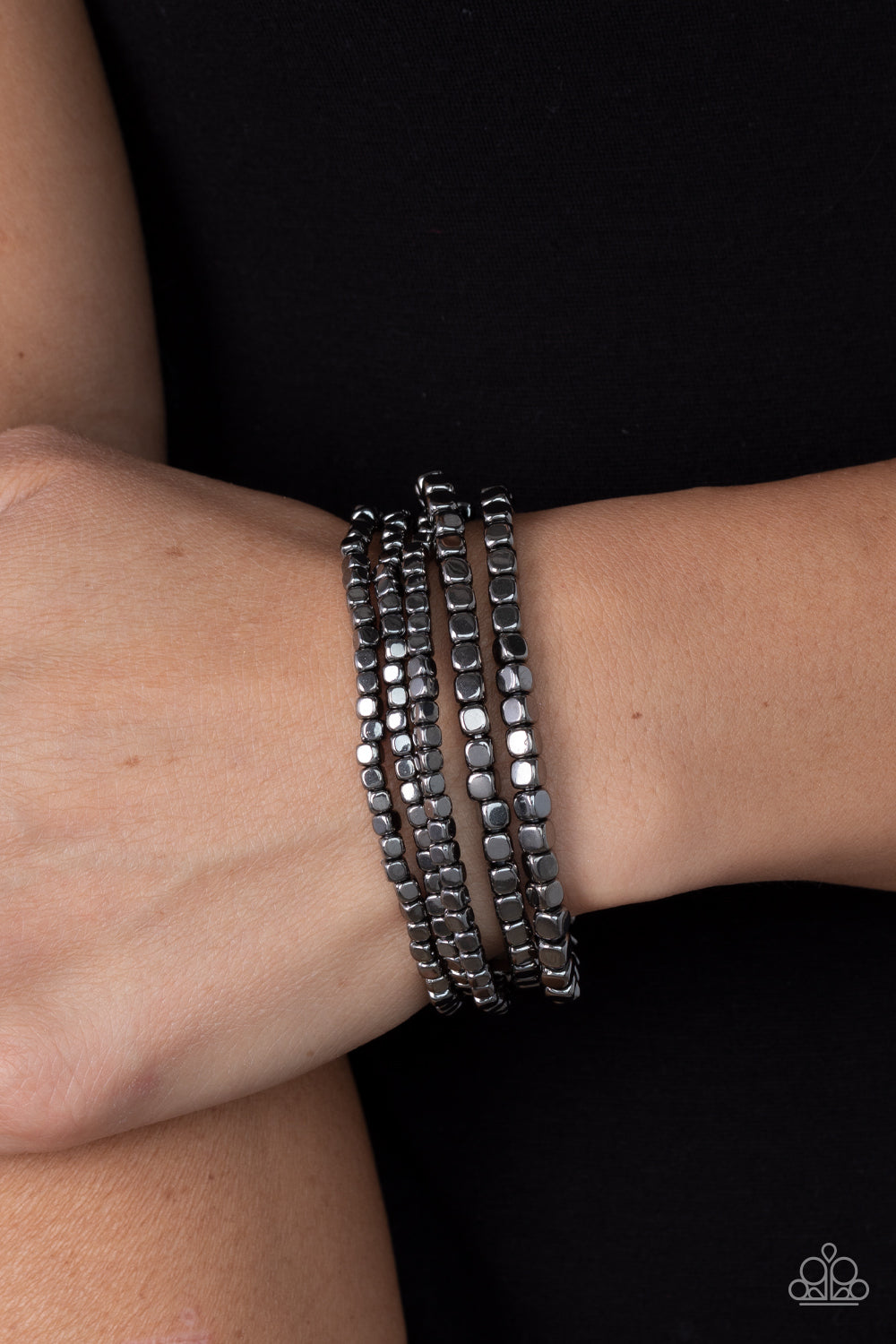 Paparazzi Bracelets - Right on CUBE - Black